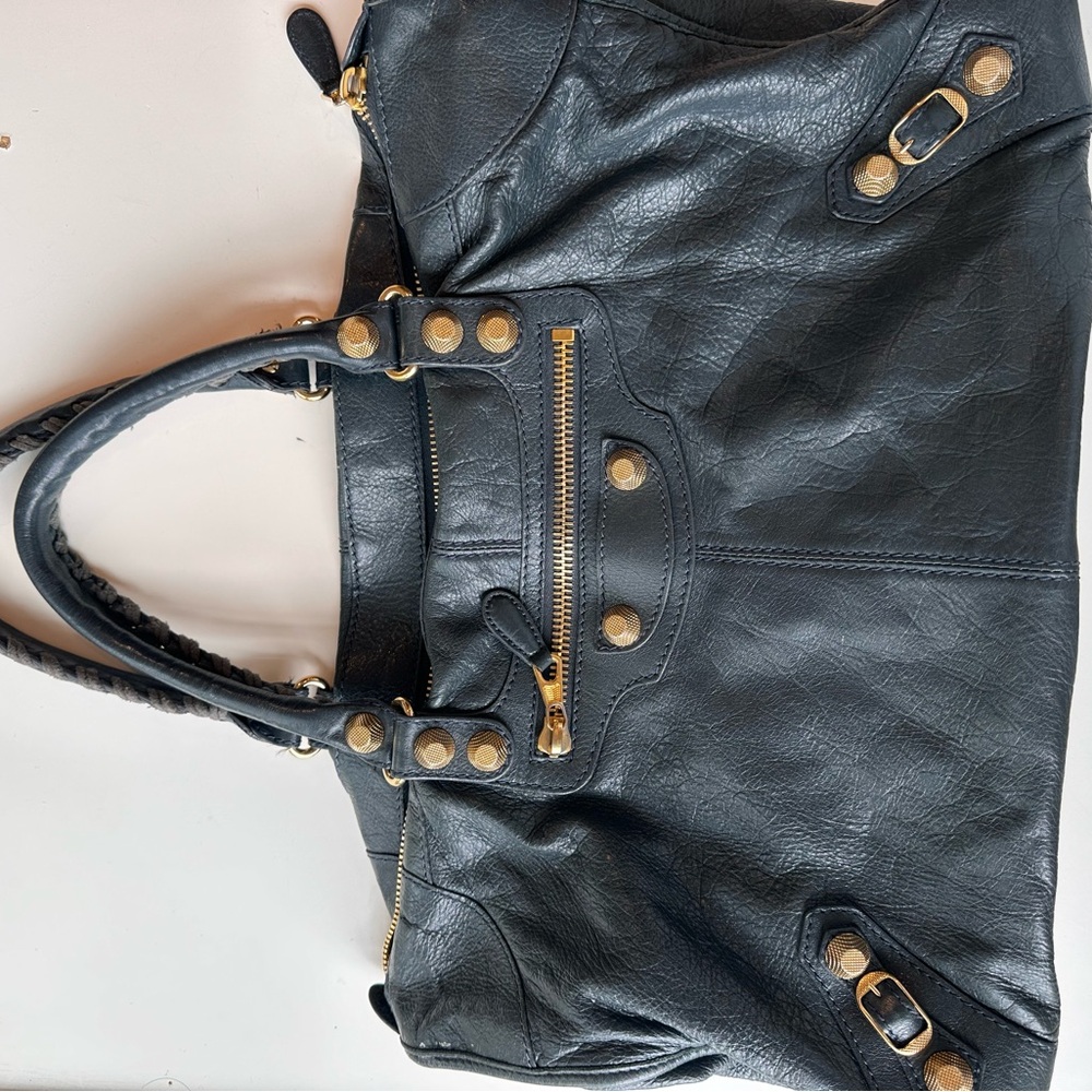 Dark Grey Balenciaga Bag with gold hardware slight signs of use